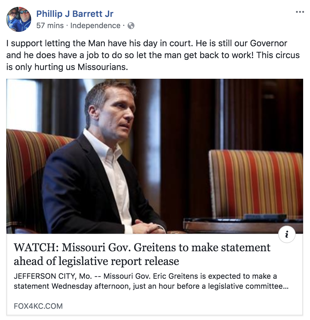 Greitens facebook screenshot 1